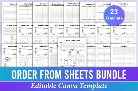 Download Editable Order from Sheets Bundle Canva - Premium Bundle