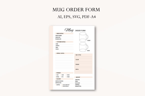Download Mug Order Form, Business Planner - Premium Resources
