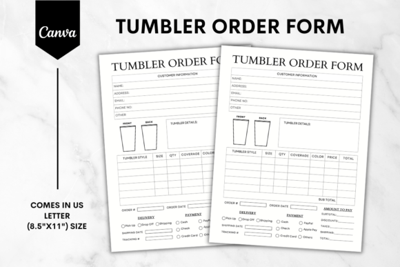 Download Custom Tumbler Order Form Template 3 - Tumbler order form Collection