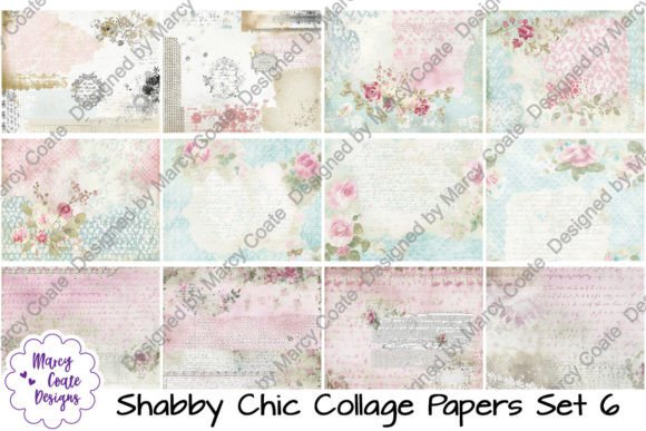 Download Shabby Chic Collage Papers Set 6 - Collage papers Collection